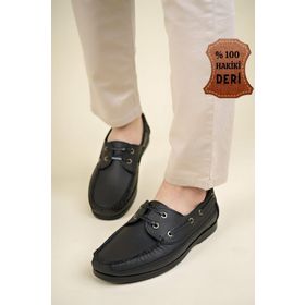 Muggo Dexter Siyah Hakiki Deri Casual Erkek Günlük Ayakkabı