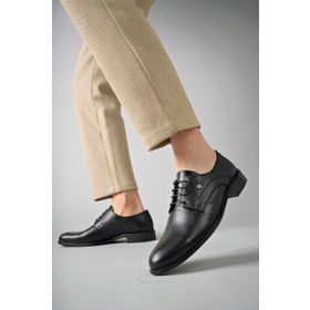 Muggo H0143 Siyah Garantili Klasik Hakiki Deri Erkek Günlük Ayakkabı
