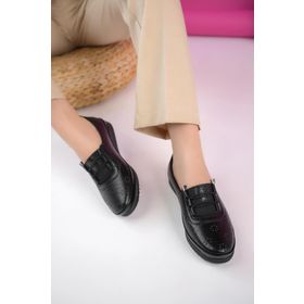 Muggo Jasen Siyah Garantili Klasik Rahat Ortopedik Kadın Günlük Ayakkabı