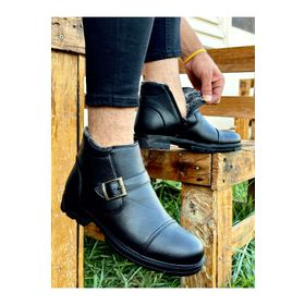 Muggo Nijer Siyah Kürklü Fermuarlı Kışlık Erkek Bot