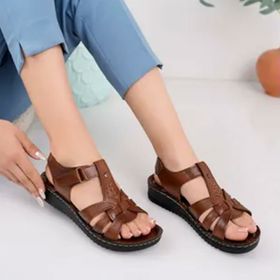 Muggo Soft Kahverengi Ortopedik Comfort Kadın Günlük Sandalet