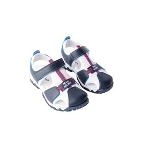 Muggo Tweety Lacivert Beyaz Garantili Günlük Ortopedik Hafif Taban Önü Kapalı Cırtlı Unisex Çocuk Sandalet
