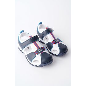 Muggo Tweety Lacivert Beyaz Garantili Günlük Ortopedik Hafif Taban Önü Kapalı Cırtlı Unisex Çocuk Sandalet
