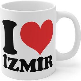 Mugs&Gift I Love İzmir Baskılı Kahve Çay Kupa Bardak