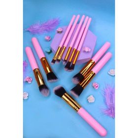 Mujgan 10'lu Pembe Renk Makyaj Fırça Seti