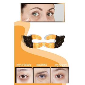 Mujgan 4.5 x 7.5 cm 2'li Büyük Siyah Sarı Geçişli Göz Maskesi