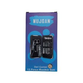 Mujgan Deri Çantalı 12'li Manikür Seti