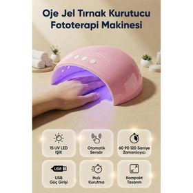 Mujgan Kedi Baskılı Pembe Makine Ultraviyole Işıklı Oje Kurutucu