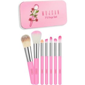 Mujgan Pembe 7'li Metal Kutulu Fırça Seti