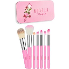 Mujgan Pembe 7'li Metal Kutulu Fırça Seti