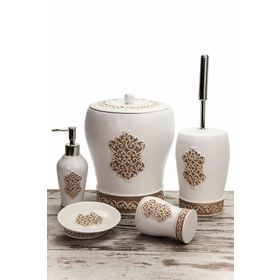 Mukko Home Polyester Saray Kahve 5 Parça Banyo Seti