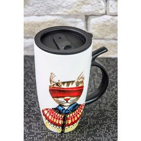 Mukko Home Porselen 16 Cm Kedili Termos Bardak Kupa