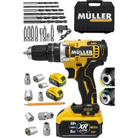 Müller Germany 58 V 8 Ah Çift Metal Şanzuman Bakır Sargılı Çift Akülü 27 Parça Şarjlı Matkap Vidalama