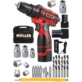 Müller Germany EX-Torq 58 V 6 Ah Otomatik Korumalı Metal Şanzuman 27 Parça Çift Akülü Şarjlı Matkap