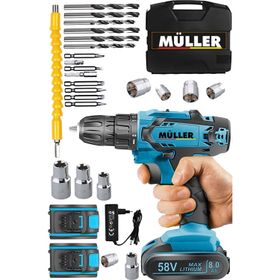Müller Germany X-Torq 58 V 8 Ah Çift Metal Şanzıman Çift Akülü Vidalama Matkap