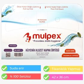 Mulpex Hijyenik 250 Adet Klozet Kapak Örtüsü