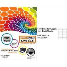 Multiofis 5114 105x41 mm Laser Etiket
