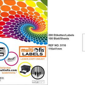 Multiofis 5116-5117 117x41 mm Cd Laser Etiket