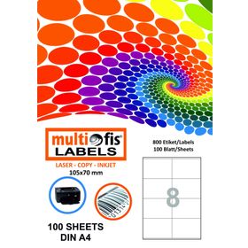 Multiofis 5208 105x70 mm Laser Etiket