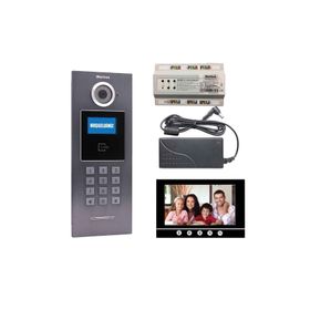 Multitek 28 Daire MB-11 Şifreli Panelli MB-73 7 inç Siyah Görüntülü Diafon Paketi