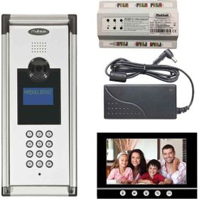 Multitek 29 Daire MB-10 Şifreli Panelli MB-73 7 inç Siyah Görüntülü Diafon Paketi