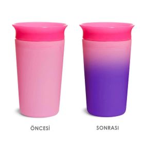 Munchkin 12 Ay + 266 ml Pembe Mucize 360° Renk Değiştiren Alıştırma Bardağı