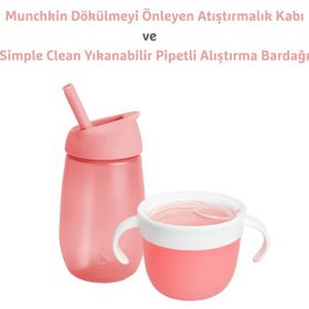 Munchkin 296 ml 12 Ay+ Pembe Simple Clean Pipetli Alıştırma Bardağı