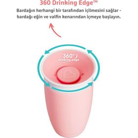 Munchkin Mucize 296 ml Pembe 360 Derece 12 Ay+ Alıştırma Bardağı