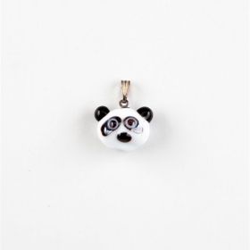 Murano Cam Panda Kafası Kolye Ucu