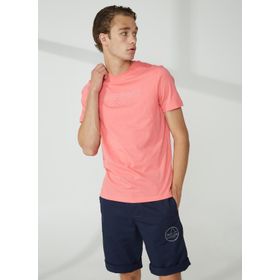 Murphy & Nye EMBOSS Bisiklet Yaka Düz Pembe Erkek T-Shirt