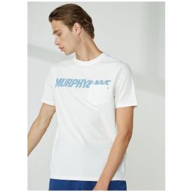 Murphy & Nye GAFF Bisiklet Yaka Düz Beyaz Erkek T-Shirt