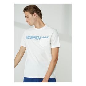 Murphy & Nye GAFF Bisiklet Yaka Düz Beyaz Erkek T-Shirt