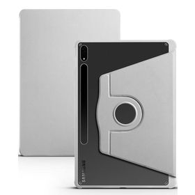 Musal Galaxy Tab S7 FE LTE T737-T736-T733-T730 Kılıf Termik Kalem Bölmeli Dönebilen Standlı Gri Kılıf