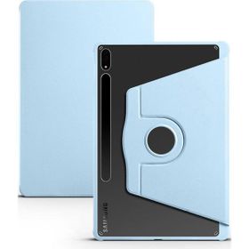 Musal Galaxy Tab S7 FE LTE T737-T736-T733-T730 Kılıf Termik Kalem Bölmeli Dönebilen Standlı Mavi Kılıf