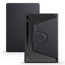 Musal Galaxy Tab S7 FE LTE T737-T736-T733-T730 Kılıf Termik Kalem Bölmeli Dönebilen Standlı Siyah Kılıf
