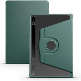Musal Galaxy Tab S8 Plus SM-X800 Termik Kalem Bölmeli Dönebilen Standlı Koyu Yeşil Kılıf