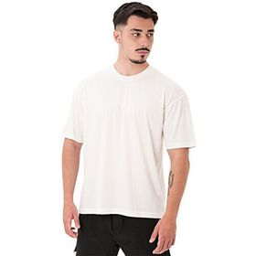 MuscleCloth Basic Kırık Beyaz Oversize Erkek T-Shirt