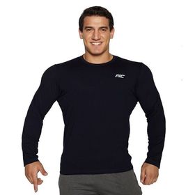 MuscleCloth Basic Uzun Kollu Lacivert T-Shirt