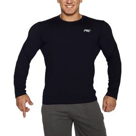 MuscleCloth Basic Uzun Kollu Lacivert T-Shirt