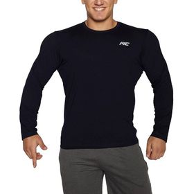 MuscleCloth Basic Uzun Kollu Lacivert T-Shirt