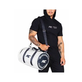 MuscleCloth Beyaz Deri Silindir Çanta