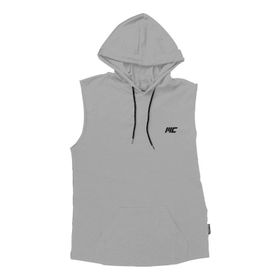 MuscleCloth Gri Training Kapüşonlu Kolsuz T-Shirt