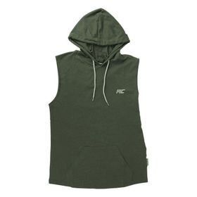 MuscleCloth Haki Training Kapüşonlu Kolsuz T-Shirt