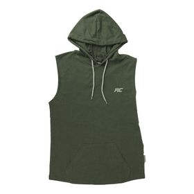 MuscleCloth Haki Training Kapüşonlu Kolsuz T-Shirt