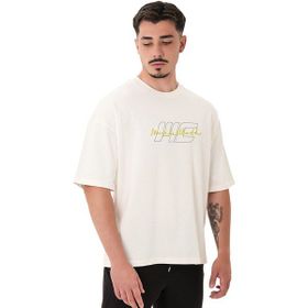 MuscleCloth Icon Heavyweight Beyaz Erkek Oversize T-Shirt