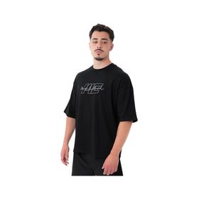 MuscleCloth Icon Heavyweight Erkek Siyah Oversize T-Shirt
