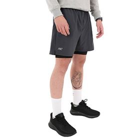 MuscleCloth Performance Gri Siyah 2 In 1 Erkek Taytlı Şort