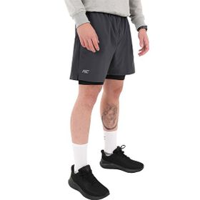 MuscleCloth Performance Gri Siyah 2 In 1 Erkek Taytlı Şort
