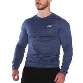 MuscleCloth Pro Stretch Lacivert Erkek Uzun Kollu T-Shirt