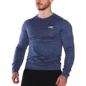 MuscleCloth Pro Stretch Lacivert Erkek Uzun Kollu T-Shirt